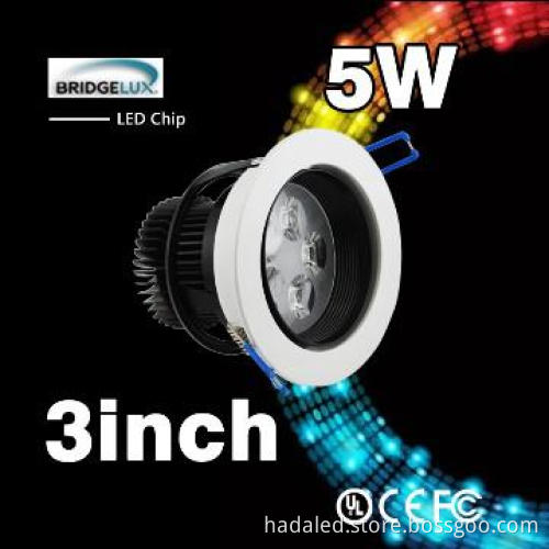 Bridgelux led chip ceiling 5w led downlight of ceiling